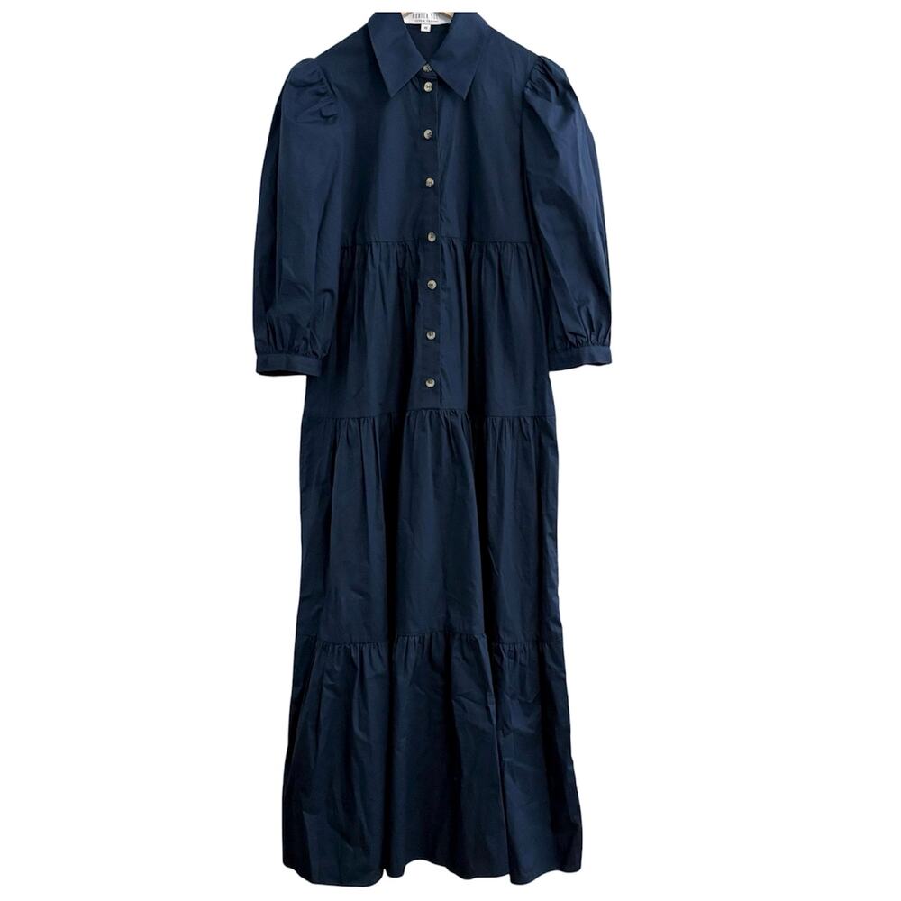 Hunter Bell Midi Shirt Dress Women’s Size XS Poplin Cotton Wedding Quiet Luxury